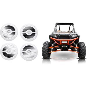 imageRockville MS525W 525 in 400 Watt Waterproof Marine Boat Speakers 2Way White UV Resistant Rust Proof for Polaris RZRATVUTV 4Piece