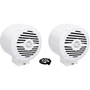 imageRockville MS525W Bundle 2 525 Aluminum Surface Mount Boat Speakers 200W Peak100W RMS Each Pair MAC525W 525 Speaker Pod Enclosures White Pair MAC360W 360 Swivel Mount Clamps 3Items