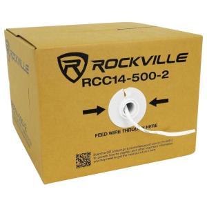 imageRockville RCC142502 14 AWG 250ft CCA Speaker Wire CL2 Rated inWallCeiling 2Conductor 70V Compatible Flexible PVC Jacket for Home Theater and Commercial Audio500 ft