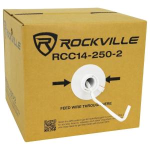 imageRockville RCC142502 14 AWG 250ft CCA Speaker Wire CL2 Rated inWallCeiling 2Conductor 70V Compatible Flexible PVC Jacket for Home Theater and Commercial Audio250 ft
