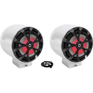 imageRockville RKL80MB Bundle Pair 8 900W peak400W RMS Surface Mount Boat Speakers wLEDs Pair MAC80S 77 Chrome Wakeboard Enclosures for 8 Speakers 2 MAC360C 360 Swivel Clamps 3Items