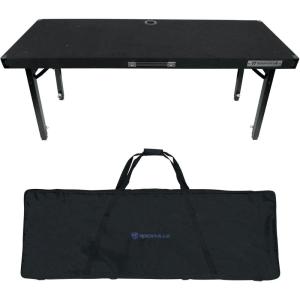 imageRockville RTBL4 Adjustable Height DJ Table Folding Legs 20x60 Inch Portable NonSlip Surface Carry Bag Included for Mobile DJs and Event Performers