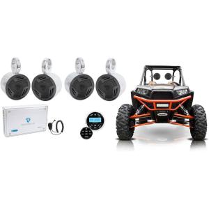 imageRockville RV53A Bundle 2 Pairs 525in 3Way Car Speaker 1200W Peak200W RMS 2 MAC525S 525in Wakeboard Pod Enclosures RGHR2 Bluetooth USB Receiver RXMS6 6Channel Amplifier 6Items
