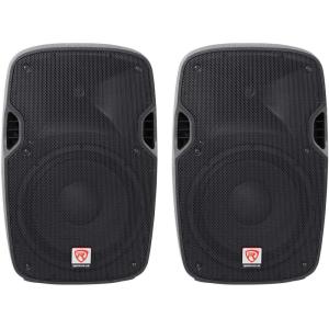 imageRockville SPGN128 12 Passive 2400W Peak 600W RMS DJ PA Speaker 8 Ohm Lightweight ABS Cabinet TwistLock Connections Deep Bass Clear Highs for Events and Live Sound 2Piece