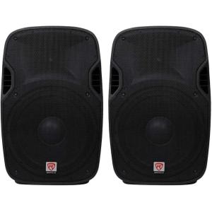 imageRockville SPGN158 Bundle 15in Passive 1600Watt DJ PA Speakers 8Ohm Lightweight ABS Cabinet Titanium Compression Driver PoleMount Design 2Piece