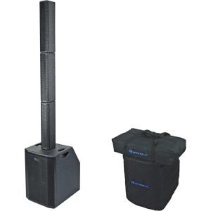imageRockville TITAN ARRAY SYSTEM White 3200W Powered Column Array Speaker System Dual 10 Subwoofers 10 35 Drivers Bluetooth Carry Bags Included Perfect for DJs Live Sound and EventsBlack