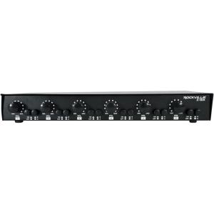 imageRockville ZSIX 300W 6Zone Audio Zoner 8Ohm MultiRoom Control Dual Source Inputs Volume Control for Home and Commercial Audio Systems