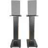 imageRockville Pair RHT28 28 Inch Bookshelf Speaker Stands 60 lbs Capacity Surround Sound Home Theater Premium Wood Dual Top Plates SandFillable for Audiophiles and Studio MonitorsDark Wood