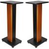 imageRockville Pair RHT28 28 Inch Bookshelf Speaker Stands 60 lbs Capacity Surround Sound Home Theater Premium Wood Dual Top Plates SandFillable for Audiophiles and Studio MonitorsClassic Wood