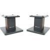 imageRockville Pair RHT8C 8quot Desktop Speaker Stands 66 lbs Capacity Wood Finish ResonanceFree Cable Management Isolation Pads for BookshelfStudio MonitorsDark Wood