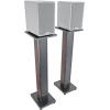 imageRockville Pair RHTSB 36 Inch Bookshelf Speaker Stands HighPerformance Wood Cable Management Dual Platform Sizes for Home Theater and Studio MonitorsDark Wood