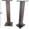 imageRockville Pair RHTSB 36 Inch Bookshelf Speaker Stands HighPerformance Wood Cable Management Dual Platform Sizes for Home Theater and Studio MonitorsDark Wood