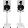 imageRockville RS21W 21 inch Steel Bookshelf Speaker Stands 60 lbs Capacity AntiVibration Foam Cable Management for Home Audio and Studio MonitoringWhite
