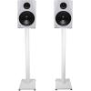 imageRockville RS37B 37quot Steel Bookshelf Speaker Stands 60 lbs Capacity Cable Management AntiVibration Pads Adjustable Feet for Home Audio and Studio Monitoring PairWhite