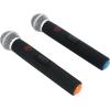 imageRockville RWM71U Dual UHF Wireless Handheld Microphone System Metal Receiver 400ft Range Auto Sync LCD Display XLR  14 Output RubberCoated Mics for Live Performances and Presentations