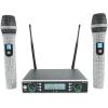 imageRockville RWMICE Dual UHF 100 Channel Diamond Handheld Wireless Microphone System LongRange 400ft HighFidelity Sound Durable Metal Build for Performers and Event Hosts