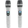 imageRockville RWMICE Dual UHF 100 Channel Diamond Handheld Wireless Microphone System LongRange 400ft HighFidelity Sound Durable Metal Build for Performers and Event Hosts