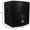 imageRockville SBG1158 15quot Passive Pro DJ Subwoofer 800W Peak400W RMS 8 Ohm MDF Cabinet Pole Mount Binding PostSpeakON14quot Inputs for DJs and Live Sound8 Ohm