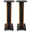 imageRockville Pair RHT28 28 Inch Bookshelf Speaker Stands 60 lbs Capacity Surround Sound Home Theater Premium Wood Dual Top Plates SandFillable for Audiophiles and Studio MonitorsClassic Wood
