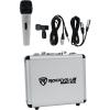 imageRockville RMCICE Pro Dynamic Vocal Microphone Cardioid Faux DiamondCovered Rugged Metal Body 2 Cables Case Mic Clip for Stage Studio Karaoke