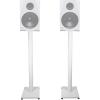 imageRockville RS37B 37quot Steel Bookshelf Speaker Stands 60 lbs Capacity Cable Management AntiVibration Pads Adjustable Feet for Home Audio and Studio Monitoring PairWhite