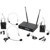 imageRockville RWM200 L2 Dual UHF Beltpack Wireless Microphone System Lavalier amp Headset Mics 200 Channels 3 Band EQ EchoLavalier