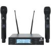 imageRockville RWMDSPH2 Dual Handheld UHF Wireless Microphone System DSP Control Adjustable EQ Delay Feedback Filter OLED Display 200 Channels 400600 ft Range Includes 2 Mics amp Rack MountHandheld
