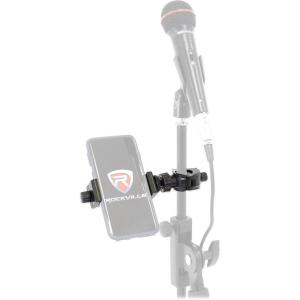 imageRockville IPS55 Smartphone Mount w360 Degree Swivel Fits Devices up to 41quot Secure Dual Knob Grip ToolFree Install for Mic Stands and Content Creators