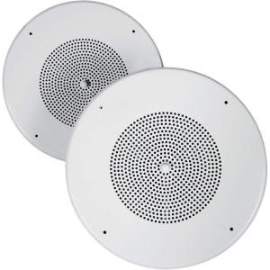 imageRockville MC80 Pair Metal 8 70V25V inCeiling Commercial PA Speakers 20W RMS Volume Control Enhanced Bass Wide Dispersion for RestaurantsOffices