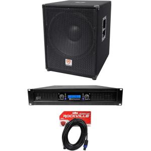 imageRockville PBG18 18quot 2000 Watt 8 Ohm Pro DJ PA Subwoofer SubPower Amplifier Amp