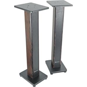 imageRockville Pair RHTSB 36 Inch Bookshelf Speaker Stands HighPerformance Wood Cable Management Dual Platform Sizes for Home Theater and Studio MonitorsDark Wood