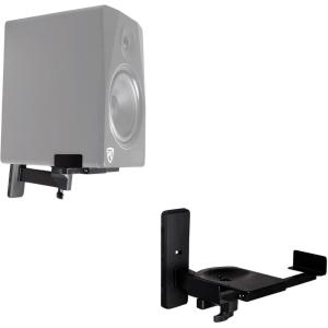 imageRockville RHSB8 Adjustable Wall Mount Speaker Brackets Pair 180Degree Swivel 10Degree Tilt 40lb Capacity Perfect for Home Theater and Studio Monitors
