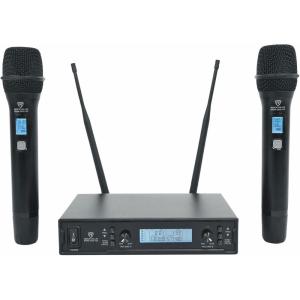 imageRockville RWM200 L2 Dual UHF Beltpack Wireless Microphone System Lavalier amp Headset Mics 200 Channels 3 Band EQ EchoHandheld