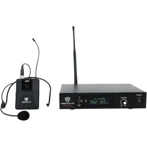 imageRockville RWM61U Professional UHF Wireless Microphone System Headset amp Guitar Up to 400ft Range 10Hour Battery Multifunction Display for Musicians amp Presenters