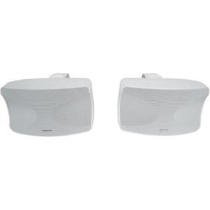 imageRockville WET44 PRO Dual 4 70V Wall Mount Speakers White 4Way Swivel IPX55 IndoorOutdoor Weatherproof 45W RMS 70V Taps 30W15W75W375W 6 Ohm Wide Dispersion Waterproof CabinetWhite