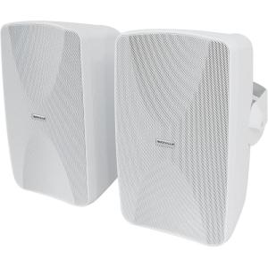 imageRockville WET6525W Pair 65 70V IPX55 IndoorOutdoor Wall Speakers 4Way Swivel Bracket Waterproof 30W15W75W375W Taps 40W RMS 8 Ohm White Restaurant Patios CommercialWhite