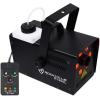 imageRockville R1200L FogSmoke Machine with RGB LED Lights Strobe Effects 7Channel DMX WiredWireless Remotes for DJs and Stage Use