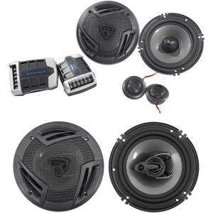 imageRockville RV652C Bundle 65 in 750Watt Peak 140Watt RMS Component Car Speakers Pair 4 Ohm RV63A 65 in 3Way Coaxial Speakers Pair 750Watt Peak 140Watt RMS 4 Ohm 2Items