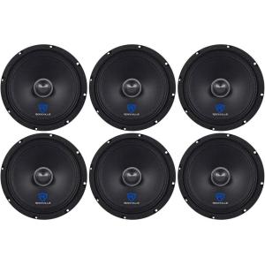 imageRockville RXM88 8 MidBass Driver Car Speaker 250W Peak125W RMS 8 Ohm Kevlar Cone Steel Basket High Sensitivity for Car Audio Systems 6Piece