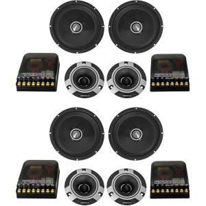 imageRockville X8C 8in Competition Car Audio Speakers 1000W CEA Rated Titanium Tweeters Audiophile Crossovers Aluminum Bullet for Car Audio 2Pairs