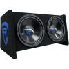 imageRockville RV1212P Dual 12 1200W Car Audio Subwoofers in Vented Enclosure 4Ohm Clean Punchy Bass 600W RMS Music Rating Durable MDF Build for Car Audio SystemsBlack