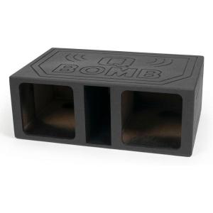 imageQPower QBOMB12VLSQ Double 12 Inch 42 Hertz Frequency Extra Large Vented Side Ported Speaker Square Box Enclosure with Spring Loaded Terminal