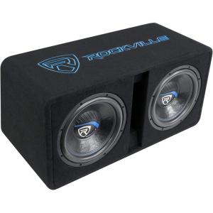 imageRockville DV12K51 Dual 12 K5 2800W Car Subwoofers 1Ohm Vented Enclosure Deep Bass Durable Build for Car Audio EnthusiastsDual 12 2 Ohm