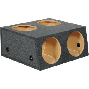 imageRockville RQ12A4 Quad 12 Sealed Subwoofer Enclosure 34 MDF Front amp Top Mount Design Gold Terminals Made in USA for Car Audio Enthusiasts