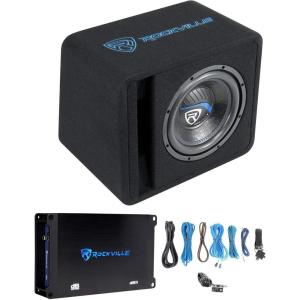 imageRockville SK510 PACKAGE 10 1200w Loaded K5 Car Subwoofer EnclosureDB11 Amp