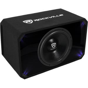 imageRockville SV15K6D2 15in 4000W K6 Car Subwoofer 2Ohm  Plexi Enclosure in Vented MDF Box Selectable BlueWhite LED2 Ohm