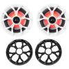 imageRockville RKL65MBW Bundle 2 Pairs 65 in Marine LED Speakers 700Watt 85Watt RMS 4Ohm 35Hz20kHz 2 DMAC65B Dual Wakeboard Tower Enclosures Aluminum 4Items