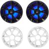 imageRockville RKL65MBW Bundle 2 Pairs 65 in Marine LED Speakers 700Watt 85Watt RMS 4Ohm 35Hz20kHz 2 DMAC65B Dual Wakeboard Tower Enclosures Aluminum 4Items