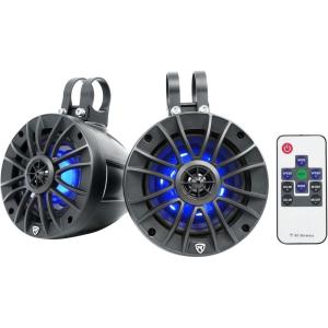 imagePair Rockville PT525BR 525 Powered Marine Bluetooth LED Tower Speakers ATVUTV