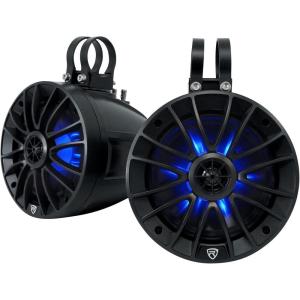 imageRockville PT65BR 65 300W peak100W RMS Powered Bluetooth True Coaxial Tower Speakers ClassD Amp IPX6 RGB LED Lights wRemote AuxRCA for ATVUTVRZRCart